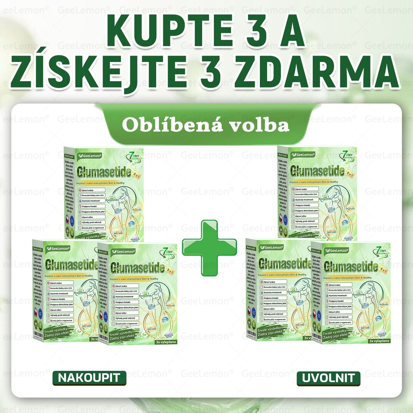 👩‍⚕️ 🎁 𝐆𝐞𝑒𝑙𝑒𝐦𝐨𝐧® Glum𝐚𝐬𝐞tide 8 v 1 – Zeštíhlující nano mikrojihlový náplast 🇨🇿 Jen 1× denně ✅ Viditelné změny za 7 dní – na obezitu, kardiovaskulární zdraví, diabetes a kloubní problémy